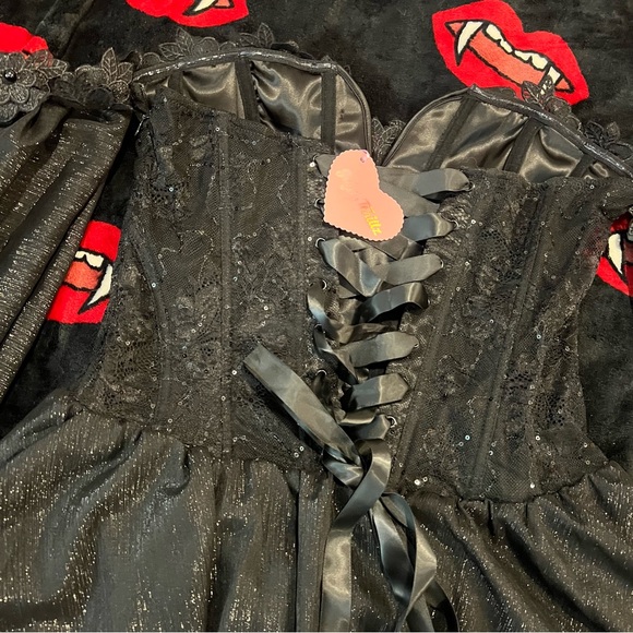 Sugar Thrillz x Dolls Kill SPARKLING ENCHANTMENT MINI DRESS - BLACK - Picture 6 of 9